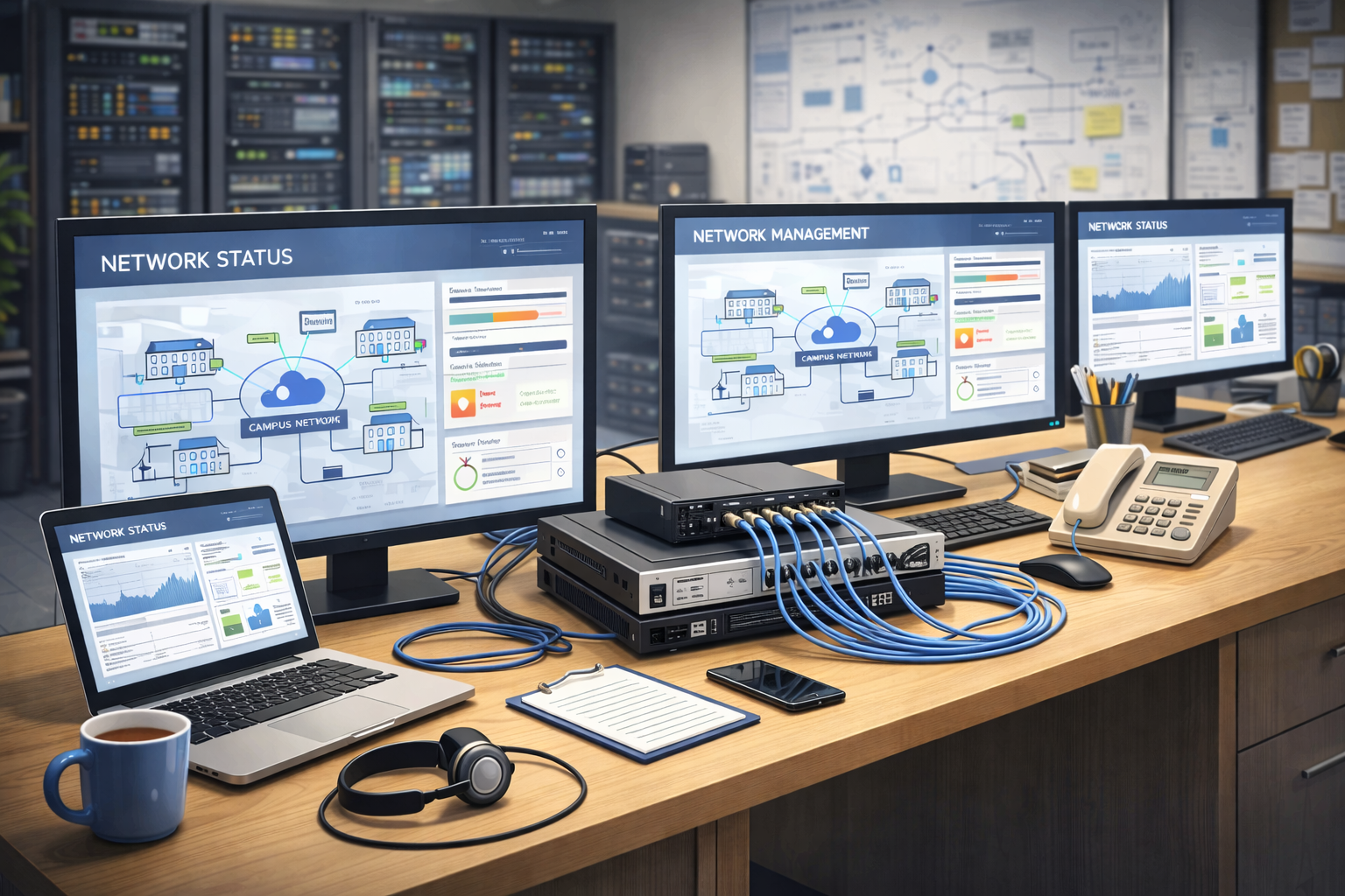 الصيانة وإدارة شبكة الجامعة